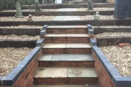 brick and stone steps